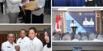 Keterangan Foto:Sekda Jefridin, didampingi Kadis Kominfo Kota Batam Rudi Panjaitan, saat membuka Rapat Evaluasi dan Koordinasi Layanan Informasi Publik Pemerintah Kota Batam, di Aula Engku Hamidah Lantai IV Kantor Wali Kota Batam, Batancenter, Selasa (6/6/2023).