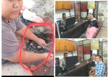 Foto: Kolase Foto tempat meteran Air serta Korban dan Pihak Perumda Tirta Uli Membuat Laporan di Polsek Siantar Utara