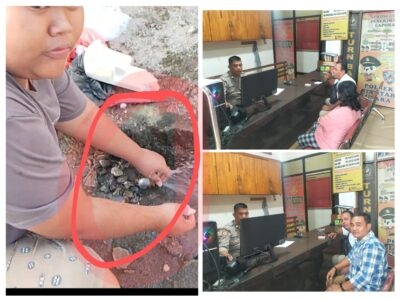 Foto: Kolase Foto tempat meteran Air serta Korban dan Pihak Perumda Tirta Uli Membuat Laporan di Polsek Siantar Utara