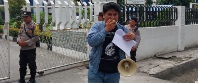 Ket Foto: Iskandar Muda Harahap, Koordinator PANPB saat memimpin Demo beberapa waktu yang lalu (dok ist)