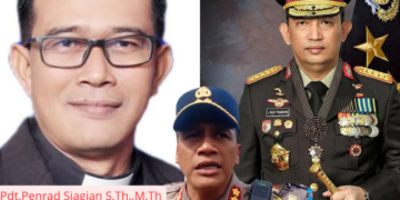 Ket foto: Kolase Foto Pdt Penrad Siagian dan Kapolri Jenderal Listyo Sigit Prabowo serta Kapolres Pematangsiantar AKBP Yogen Heroes Baruno(ist/MA)