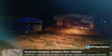 Teks Foto: Sebuah Gudang yang di Informasikan menjadi Lokasi perjudian(doc Polsek Berastagi)