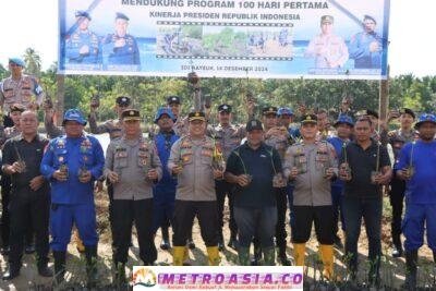 Dukung 100 Hari Asta Cita Presiden, Polres Aceh Timur Tanam Pohon