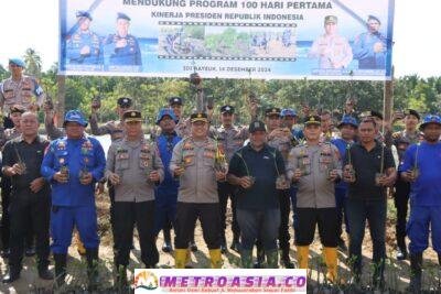 Dukung 100 Hari Asta Cita Presiden, Polres Aceh Timur Tanam Pohon