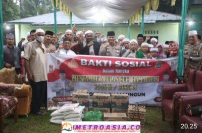 Bersilaturahmi Dengan Toko Agama, Kapolres Simalungun Bansos di Pesantren