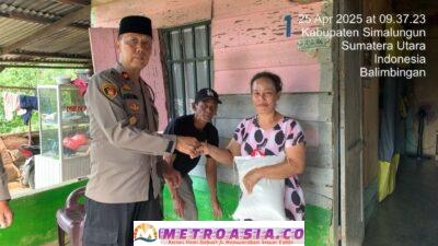 Polsek Tanah Jawa Salurkan Bantuan Sembako Dalam Program “Jumat Berkah”