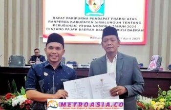 DPRD Simalungun Terima dan Setujui Ranperda Perubahan Perda Tentang Pajak dan Retribusi Daerah, Wakil Bupati Sampaikan Apresiasi