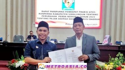 DPRD Simalungun Terima dan Setujui Ranperda Perubahan Perda Tentang Pajak dan Retribusi Daerah, Wakil Bupati Sampaikan Apresiasi