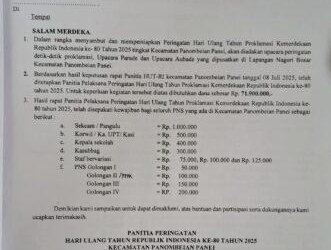 Dugaan Pungli Berkedok HUT RI Ke-80 di Kecamatan Panombeian Panei Simalungun