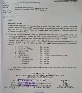 Dugaan Pungli Berkedok HUT RI Ke-80 di Kecamatan Panombeian Panei Simalungun