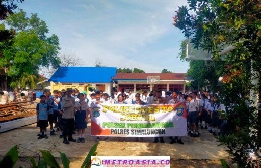 Polsek Perdagangan Gelar Polri Goes to School, Edukasi Siswa SMP Bahaya Narkoba dan Keselamatan Berlalu Lintas