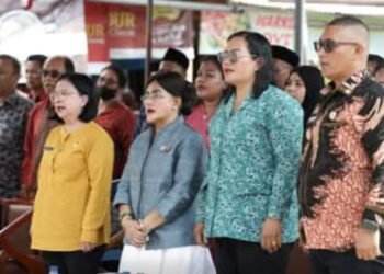 Ketua TP PKK Ny Liswati Hadiri Syukuran Tahun Baru dan Doa Bersama Masyarakat Parhorasan Nauli