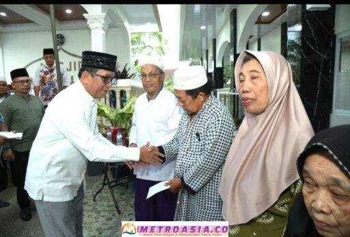Tim Safari Ramadhan Pemko Pematangsiantar Tahun 2026 mengunjungi Masjid Al Falah di Jalan Padangsidimpuan