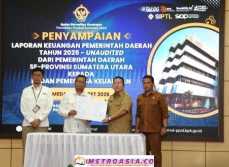 Wali Kota Pematangsiantar Wesly Silalahi SH MKn Serahkan LKPD Unaudited Tahun TA 2025 ke BPK
