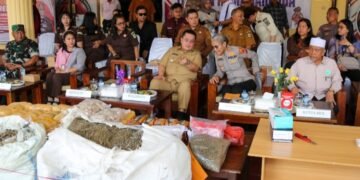 Walikota Pematangsiantar Bersama Unsur Forkopimda Menghadiri Acara Pemusnahan Barang Bukti Narkotika