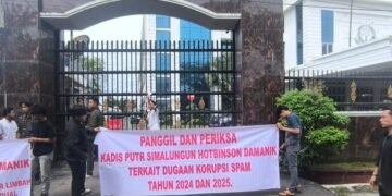 Massa Geruduk Kejatisu, Minta Periksa Hotbinson Damanik dan Mhd Ali Damanik Atas Dugaan Korupsi di PUTR Simalungun